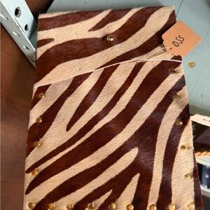 Handmade Kindle Case - Zebra Cowhide Leather
